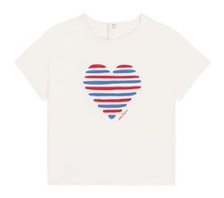 Petit Bateau Baby meisjes T-shirt met korte mouwen, wit/meerkleurig., 3 Maanden