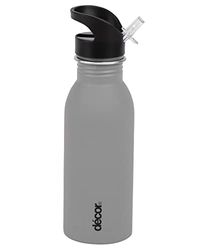 Décor Snap n Seal, Borraccia in acciaio inox a tenuta stagna, con cannuccia, senza BPA, 500 ml, con maniglia per il trasporto, per scuola, viaggi, lavoro e palestra, borraccia ideale per bambini e