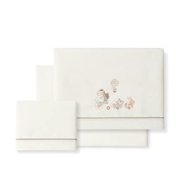 Set 3 pezzi - Lenzuolo per carrozzina neonato - Giraffa Bicicleta beige