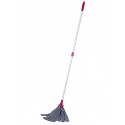 Kleeneze KL062536EU - Mocio in tessuto con manico telescopico allungabile, bianco/rosa