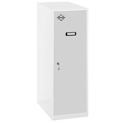 Simon Rack Taquillas Vestuario Pequeña, 915x300x500 mm, Amario Metalico Pequeño, Incluye Llave, Blanco/Gris - Simonlocker