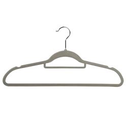 KESPER | Cintres - Lot de 25, Matériau : Plastique (ABS) avec Flocage antidérapant, Dimensions : 45,5 cm de Large, Couleur : Gris | 16644