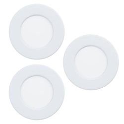 EGLO Connect.z Set of 3 Smart Home recessed LED Bathroom spotlights Fueva 6-Z, Ø 8.6 cm, ZigBee, app and Alexa Voice Control, RGB, Warm-Cold White, dimmable, White Metal Ceiling spot, IP44