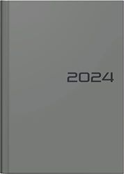 BRUNNEN Weekly calendar model 796 2024, 2 pages = 1 week, sheet size 14.8 x 20.8 cm, grey