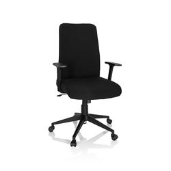 hjh OFFICE 724581 Chaise de Bureau COSIO I en Tissu Noir avec Dossier Ergonomique et Fonction Bascule, 120 x 65 x 62 cm