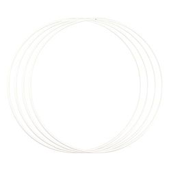 Vaessen Creative Cercle en Métal Ø 30 cm x 3 mm-Cerceau Blanc pour Attrape-Rêve, Broderie, Décoration, Art Mural, Macramé et DIY-4 Pièces, ø30cm