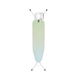 Table à Repasser Brabantia Taille A, 110 x 30 cm – Soothing Sea | 100% Coton Fairtrade | Design Compact et Stable | Hauteur réglable et Repose-Fer Vapeur | Verrouillage Enfant et Transport