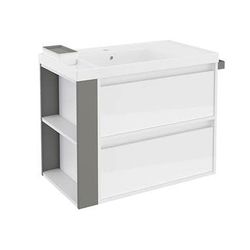 Bath + – Meuble de salle de bain avec 2 tiroirs et lavabo en résine Bsmart