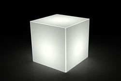 Kloris Cube Lumineux Tabouret, Assise, Puff, décoration ou Table Basse 45 x 45 cm avec câble électrique, Ampoule Incluse. IP65
