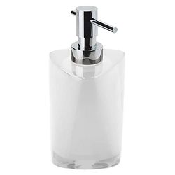 GEDY Twist Dosasapone bagno bianco 250 ml, Misure: 17,5X8,5X8,5 CM, Dispenser sapone bagno realizzato in resina resistente di alta qualità, Design Babled&Co, Fatto a mano, 2 anni di garanzia
