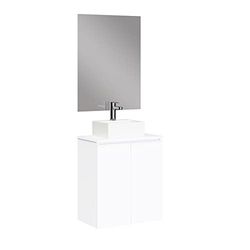 Baikal Onyx Ridotto, Legno Melammina 16 mm, Melamina Bianca, 60 cm Fondo 36, 2 Puertas
