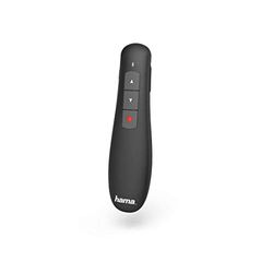 Hama Wireless Presenter "X-Pointer" met rode laserpointer (afstandsbediening Powerpoint presentatie 12m bereik 2,4 GHz met volumeregeling, 3 knoppen voor intuïtieve bediening, incl. batterijen)