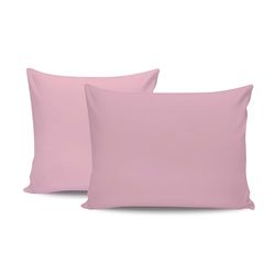 Set di 2 federe in morbido cotone, motivo rosa antico, 80 x 80 cm, 100% cotone Ranforce, 155 fili, chiusura a busta, lavabile in lavatrice a 30 °C