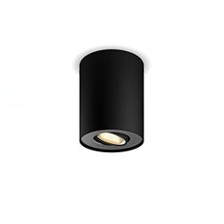 Philips Hue Pillar 1 ljuskälla svart: Utbyggd Takspotlight, GU10 spotlights, Philips Hue White Ambiance, Zigbee & BT, röststyrning via Amazon Alexa, Google Home, Siri