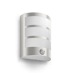 Philips myGarden Python - aplique de parede com sensor de movimento, iluminação exterior, aço inoxidável, 1 x 6 W, 230 V, cinzento