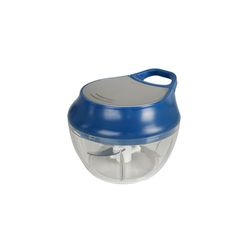 MASTRAD - Manual Chopper - 30 Seconds - 500 ml - Chop, Cut & Mix - Onions, Garlic, Shallots, Herbs - 3 Double-Edged Blades - Removable Blades - Blue