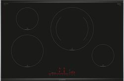 Bosch Placa de indução, 80 cm, série 8, Flexindução e 3 zonas de cozedura, eletrónica DirectSelect, PerfectFry, preto, PXV875DV1E