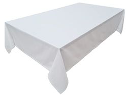 Tablecloth, Table Linen, 100% Cotton, Concept Collection, Choice of Colours and Sizes (Tablecloth - Oval 150 x 220 cm, White)