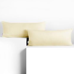 DecoKing 2 örngott 40 x 120 cm, jersey, bomull, dragkedja, gräddvit bärnsten