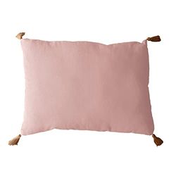 Kudde med 4 tofsar Jute, 50 x 70 cm, gammal rosa, 2007VRCJT050070