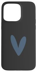 Blue - Chic Heart Minimalist Love Romantic Heart Case for iPhone 15 Pro Max