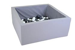 Knorrtoys 68052 basen z piłkami Soft prostokątny Grey - 100 kulek szary/biały