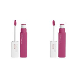 Maybelline New York Rossetto Matte SuperStay Matte Ink, Tinta Labbra a Lunga Tenuta, Colore Intenso e Vibrante, No Transfer, Pathfinder (150), 5 ml (Confezione da 2)