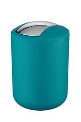 WENKO Poubelle Salle de Bain, Mini Poubelle Salle de Bain 2L, 14x21x14 cm, Turquoise