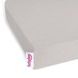 babybay Jersey hoeslaken Deluxe met membraan geschikt voor model Maxi, Midi, Boxspring, Comfort en Comfort Plus, beige, 89 x 50 cm (1 stuk)