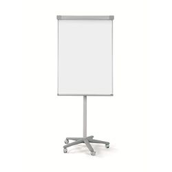 Bi-Office Lavagna Portablocco Mobile Smart, Lavagna a Fogli Mobili Portatile Con Cornice Grigia, Superficie Magnetica, Dimensioni Panello Euro 700 x 1000 mm