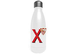 Sevilla - roestvrijstalen waterfles, trommel, veldfles, hermetische afsluiting, letter X, 550 ml, witte kleur, officieel product (CyP Brands)