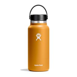 Hydro Flask - Water Bottle 946 ml 32 oz - Vacuum Insulated Stainless Steel with Leak Proof Flex Cap and Powder Coat - Wide Mouth - Fossil
