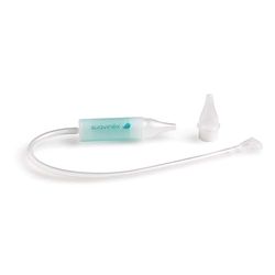 Suavinex, Neuszuiger voor baby's, vanaf 0 maanden, met anatomisch mondstuk en flexibele slang, verlicht slijm van de baby, met wegwerpspons, veilige en comfortabele neusspoeling