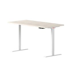 Eleva GO Escritorio elevable con Tablero Redondo Color Roble Nieve (180x70x3cm)｜Standing Desk Standard, Regulable en Altura 70-120cm｜ 3 Opciones de Memoria Inteligente para Oficina y Hogar