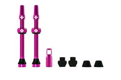 Muc-Off 1067 rosa slanglösa presta ventiler, 60 mm – premium inget läcka cykelventiler med integrerat verktyg för ventilkärna