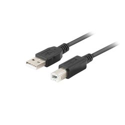 Lanberg USB A naar USB B kabel CA-USBA-15CU-0010-BK Zwart 1 m