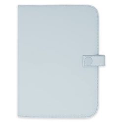 Duffi Baby Housse porte-documents pour bébé nouveau-né en similicuir avec fermeture à boutons-pression. Porte-document de naissance avec poches. Taille standard. Modèle uni bleu
