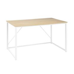 Well Home Bureau avec Structure Noire avec Couvercle en hêtre H.75 cm