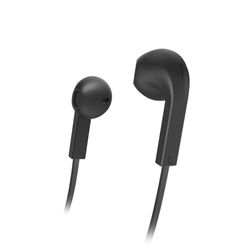 Hama słuchawki douszne przewodowe (z kablem 1,2 m, stereo, wtyk jack 3,5mm, mini jack 3,5 mm, regulacja głośności, mikrofon, pilot) czarne