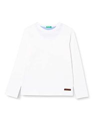 United Colors of Benetton T-shirt met lange mouwen voor jongens, Blanche 101, 150 cm