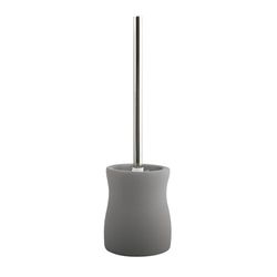 MSV TOILET BRUSH AND HOLDER CERAMIC GREY BROWN PALMA