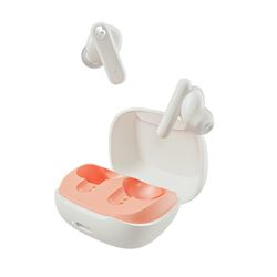 Skullcandy Smokin' Buds, draadloze oordopjes met Supreme Sound, 50% gerecycled plastic en microfoon, 20 uur accuduur, oordopjes met Bluetooth voor iPhone, Android enzovoort – Wit