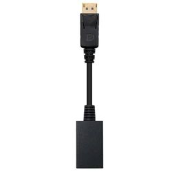 DisplayPort naar HDMI converter met DP-stekker en HDMI-aansluiting, zwart, lengte 15 cm, ideaal voor het aansluiten van apparaten met DisplayPort-uitgang op beeldschermen met HDMI-ingang.