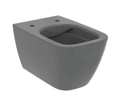 Ideal Standard - i.life B, WC sospeso con tecnologia di scarico RimLS+, Water facile installazione con Easyfix+, Grigio lucido