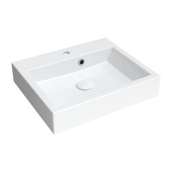 Omnires THASOS500ZPBP, Lavabo da appoggio/sospeso con troppopieno THASOS M+, White gloss