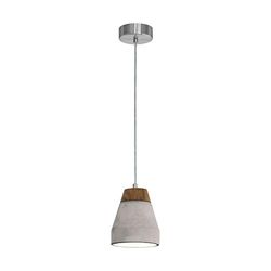 Eglo Tarega candeeiro suspenso de 1 holofote, candeeiro de sala de jantar com abajur de madeira e betão, casquilho E27, diâmetro de 150 mm