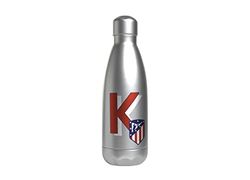 Atlético de Madrid - Butelka na wodę ze stali nierdzewnej, hermetyczna plomba, z czerwoną literą K Design, 550 ml, kolor metaliczny, produkt oficjalny (CyP Brands)