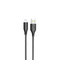 TELLUR Câble de données USB vers Lightning, silicone, 3 A, 1 m (noir)