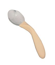Homecraft Caring Cutlery, Ivory Handle Right Handed Spoon (Eligible for VAT Relief in the UK) Ergonomic Stainless Steel Eating Utensil, Silverware for Weak Grip, Elderly, Disabled, Handicapped