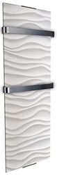 CHEMIN’ARTE Sèche-Serviette Électrique Ondulation 1200W - Radiateur Vertical - 120x6x46cm - 2 porte serviettes inox -Conçu en France